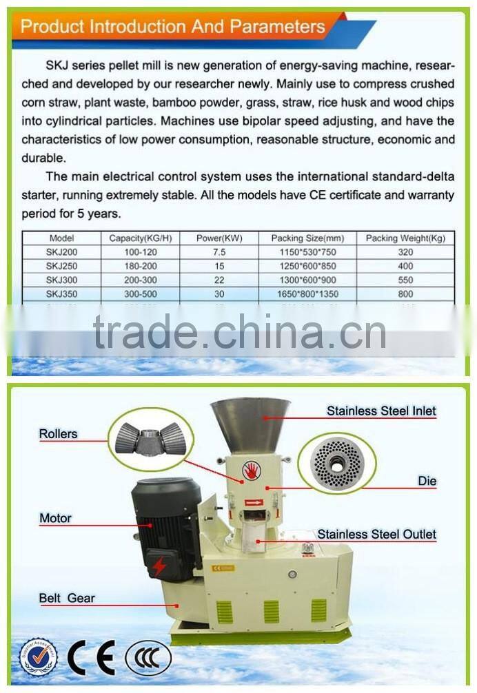 CE Standard Biomass Flat Die Sawdust Pellet Mill Machine For Sale