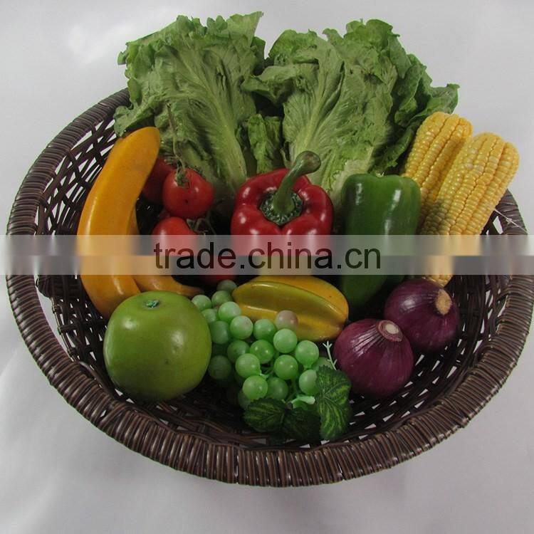 S&D High quality material supermarket display basket/woven basket fruit vegetable display rack