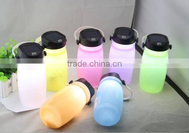 Solar Camping CE ROHS Bottle LED Lantern Light With Power Bank