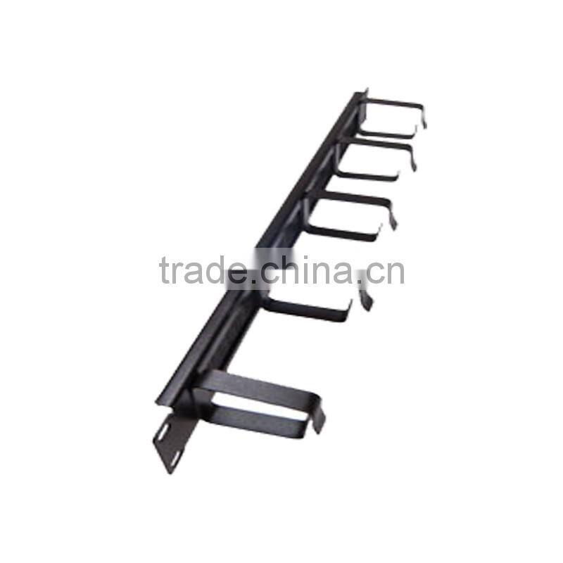1U 19-inch racks d-ring brush cable management Panel with Brush Grommet