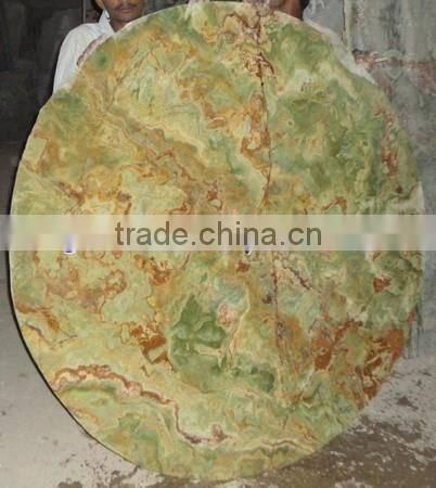 A GRADE MULTI GREEN ONYX TABLE TOPS COLLECTION
