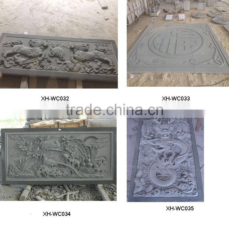 Pale green Chinese statues relief sculpture