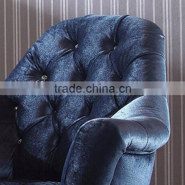 Solid wood furniture concise cosy design living room leisure fabric single sofa