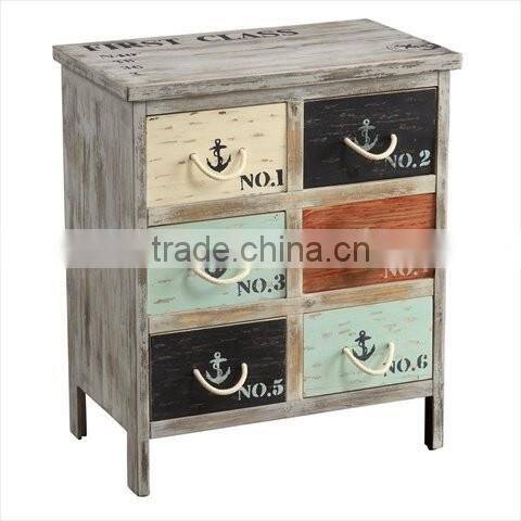 metal frame colorful drawers Antique living room cabinets