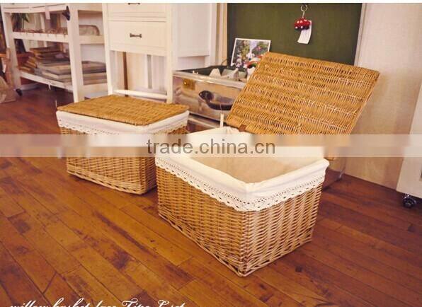Handmade brown wicker hamper wholesale wicker clothes hamper
