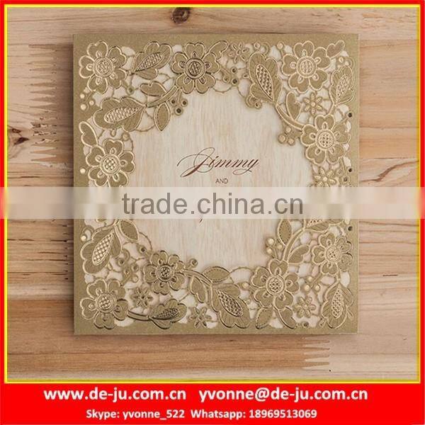 Red Laser Chinese Wedding Invitation Card