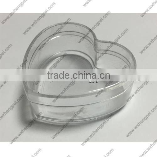 Cleverish portable cute transparent heart plastic storage jewelry wedding box kit