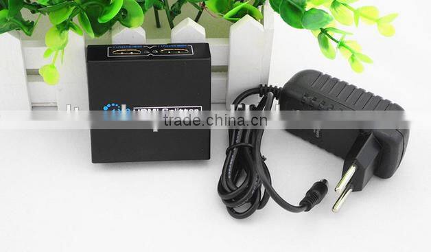New Full HD 1x2 Port HDMI Splitter 1 IN 2 OUT Amplifier Repeater 3D 1080p Female