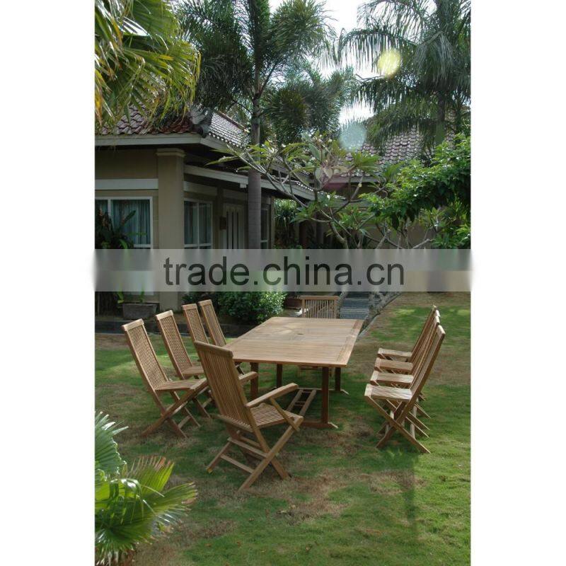 2016 High quality teak wood dining adjustable table and chair on sale