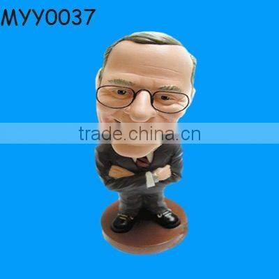 bulldog resin bobbling statue