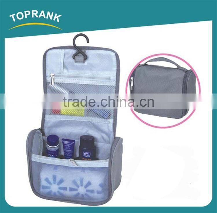 Custom Fashion Popluar High Quality Cosmetic Save Space Hanging Mesh SPA Organizer Bag Travel Portable Cosmetic Bag With Buckle