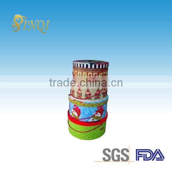 2014 new arrival christmas storage round cardboard gift box
