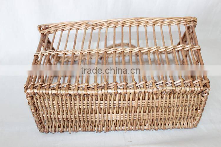 Wicker material hand woven small hanging basket