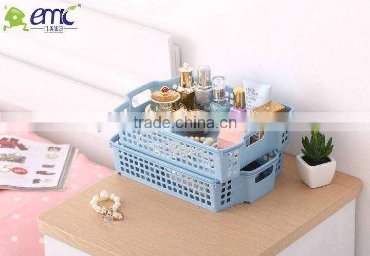 emc creative plastic storage basket, stackable storage basket