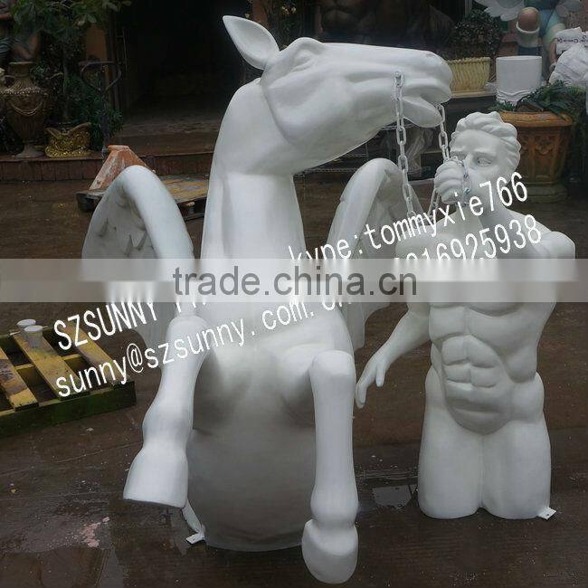 Fiberglass rider with horse character