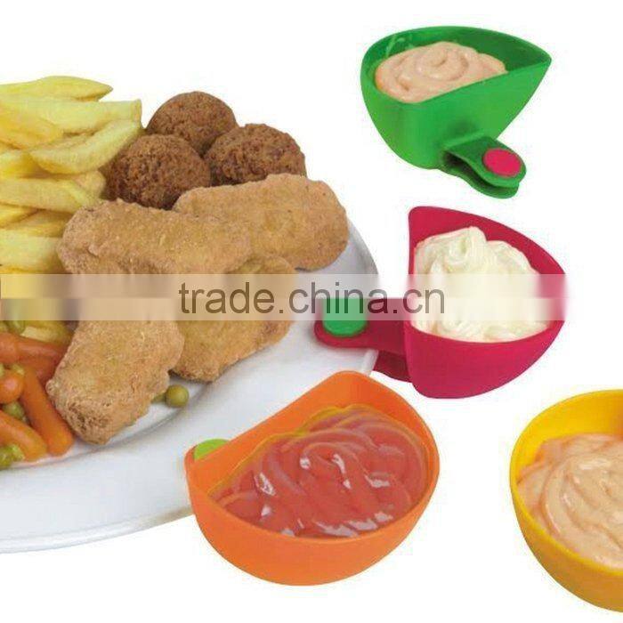 4 PCS Set Plastic Dip Clip Colorful Bowl Clip Mini Plate Sauce Clip