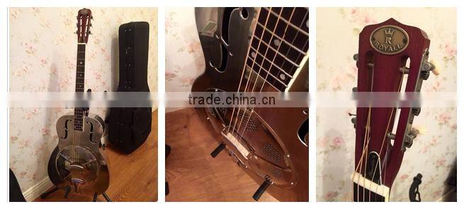 Metal body string musical instrument, single cone resonator guitar, 40'' Resophonic guitar