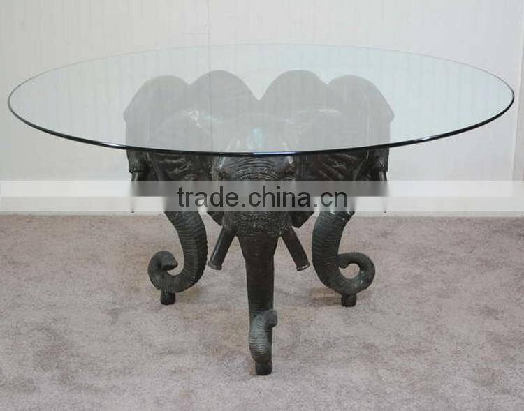 Home decoration art metal craft elephant head bronze table