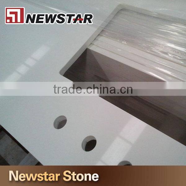 US standard Engineered stone polished pure white quartz stone