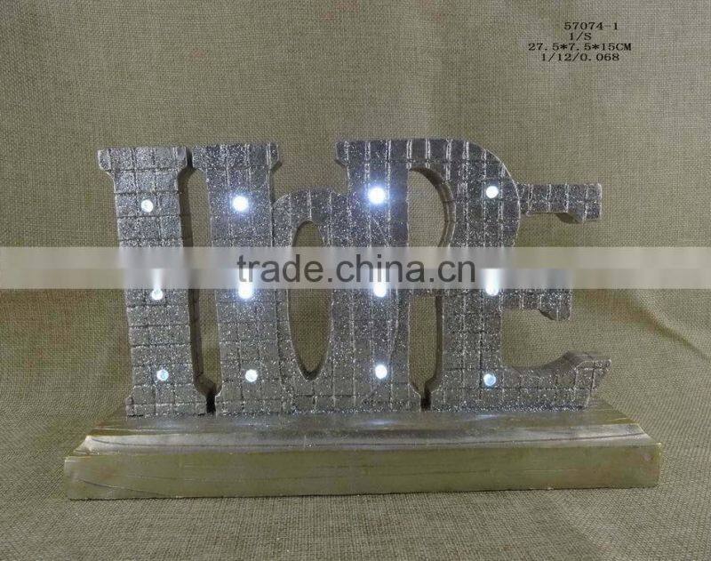 Resin Chritsmas Decoration Led Letter Lights