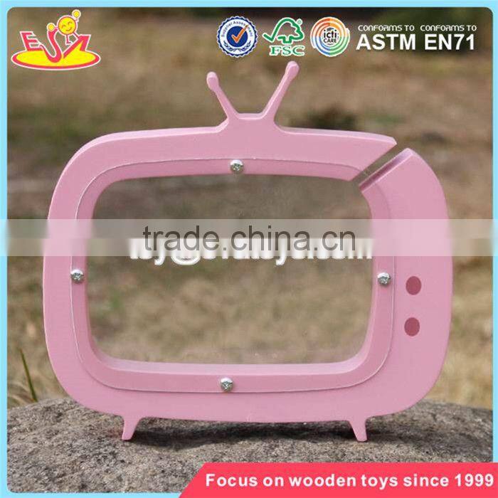 wholesale TV shape girls wooden coin bank best deisgn lovely wooden coin bank with logo customize W02A253