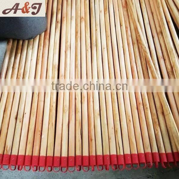 Durable wooden mop handle with 5 cm red cap