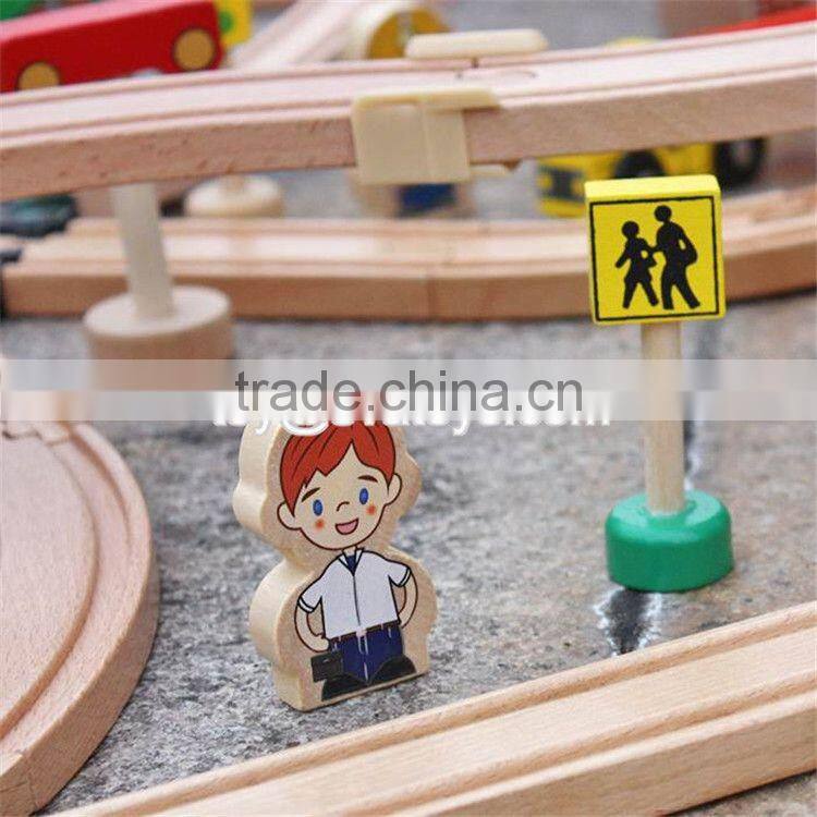 New style 142 pcs children construction toy wooden toy train track W04C072