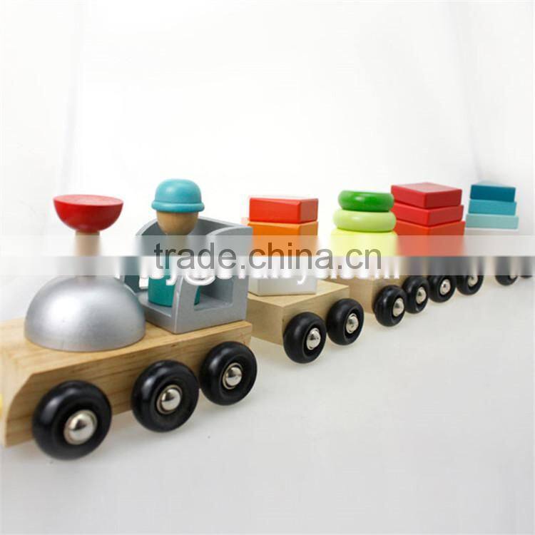 Best design educational children wooden stacking blocks train toy W04A270