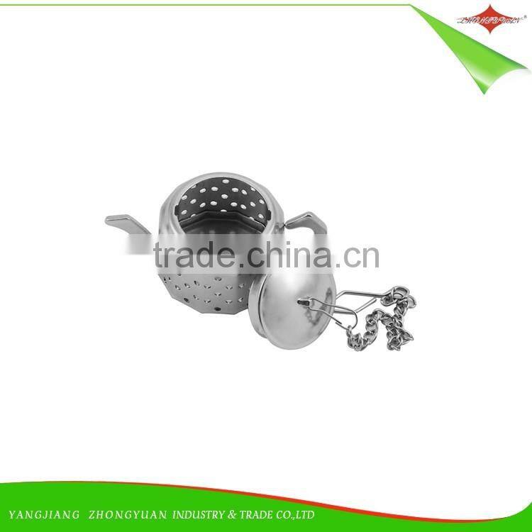 ZY-S3018 Novelty teapot shaped stainless steel tea infuser