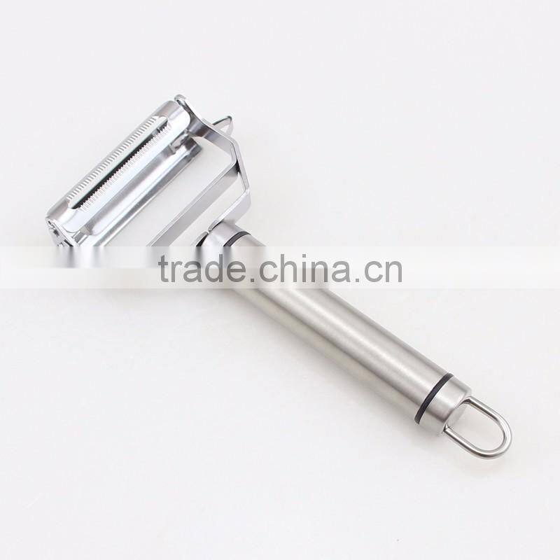 Super Quality Stainless Steel 4 in 1 Function Julienne Peeler with Round Handle