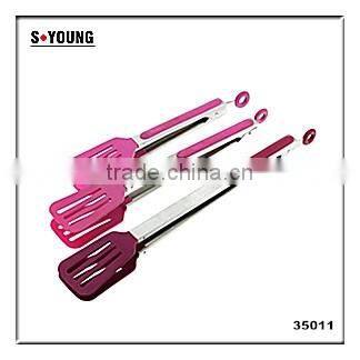 14013 Food Grade Kitchen and Barbecue Grill Tongs Silicone Locking Serving Food Tong