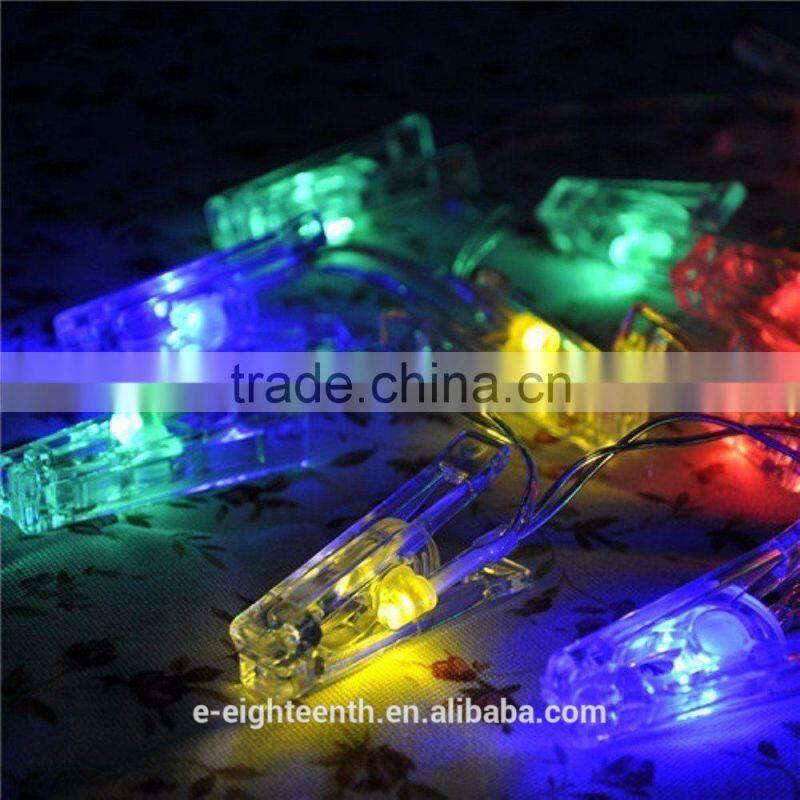 2017 battery Powered LED Photo Clip String Lights Transparent Cable With 20 LED