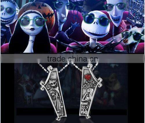 Cheap 2016 new The Nightmare Before Christmas Jack Lisa Couple Pendant Necklace Jewelry Gift