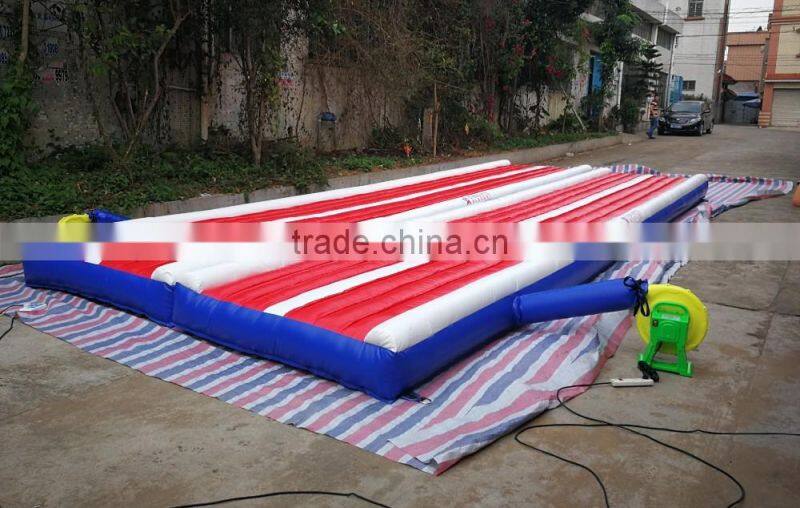 High quality lovely pink color inflatable gym mat with mini swimming pool inflatable air track for gym
