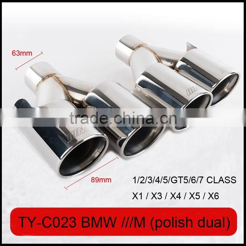 auto modified stainless exhaust tips laser M polish for bmw