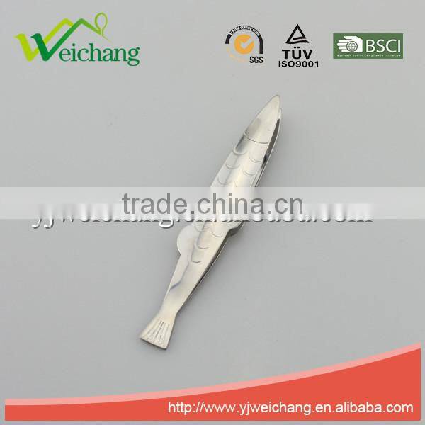 WCA258 Premium Utility whole stainless steel Food Tongs fish shape hot sale