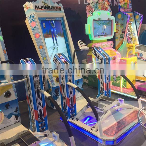 Coin operated Alpine skiing electronic simulator skating sport video game machine