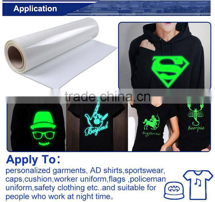 Jiabao Hotsale heat T-shirt transfer vinyl glow in the dark vinyl