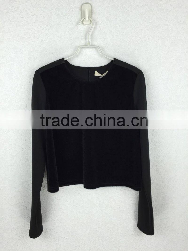 Blouses 2016 New Designs Polyester Long Sleeve Sex Fashion Design Lady Blouse