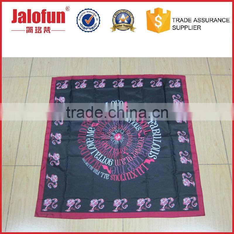 cheap scarf custom silk screen logo print magic silk scarf 90*90