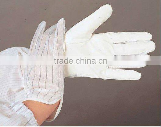 Anti-static gloves/safety gloves/pvc glove/Polyester filament knitted with carbon fiber glove/ESD protection/PVC coating