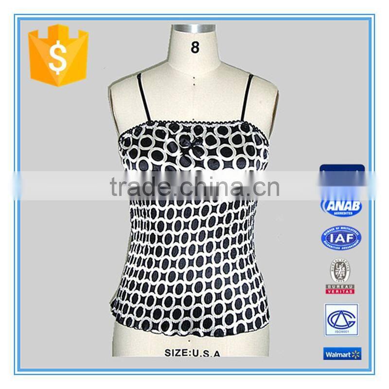 Ladies' fashion Silver Satin Fancy Camisole Top