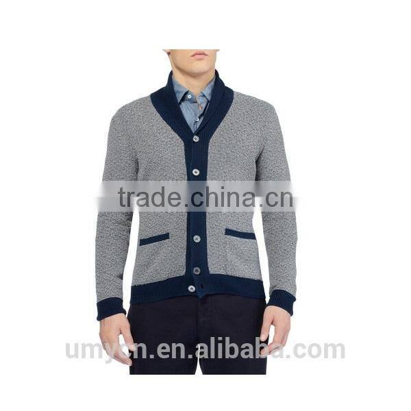 Melange pocketed latest men's cardigan man sweater
