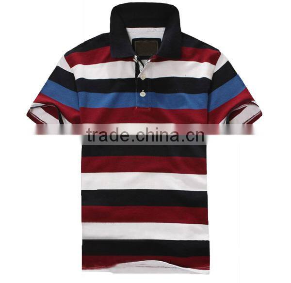 custom red white and blue 100 cotton pocket polo shirts with embroidery logo