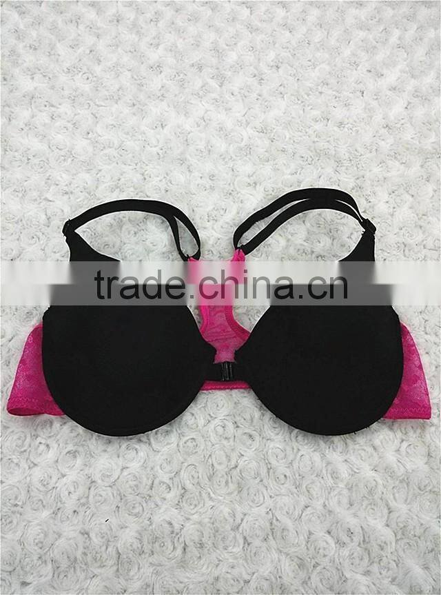 Popular front closure gray sexy women bra underwear high quality women v-string underwear