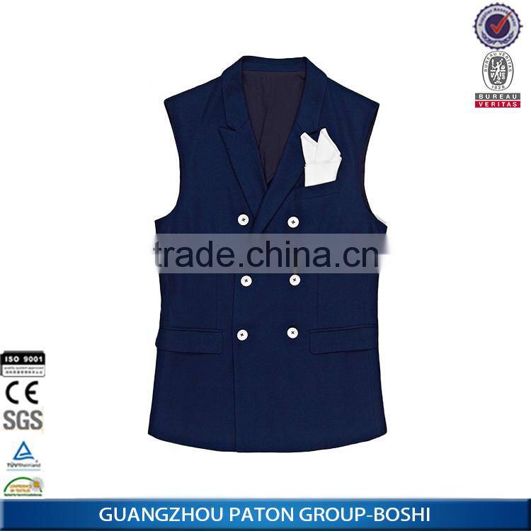 Promotional working suit vest for waiters sleeveless work vest