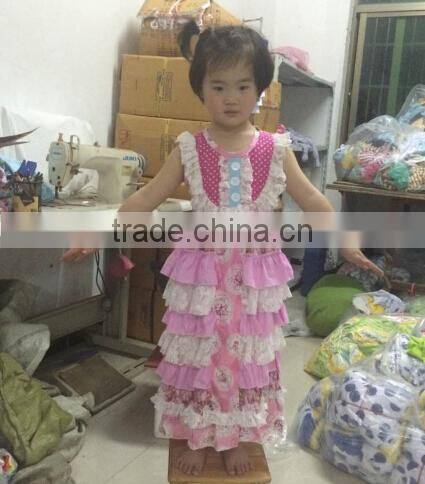 Kids high low top Dress cute 3/4 Sleeve Ruffle Dress Baby Frock Design pumpkin print dress