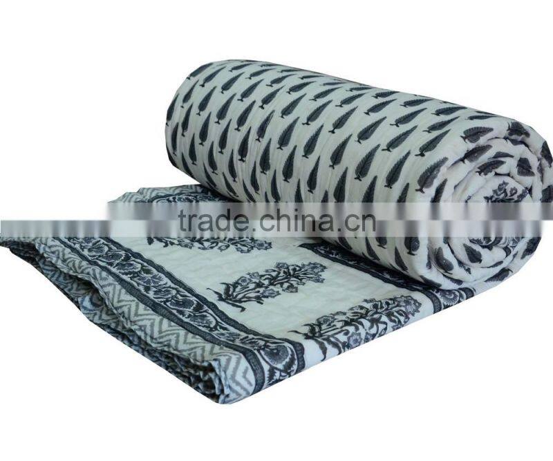 block printed bedspread / Quilt