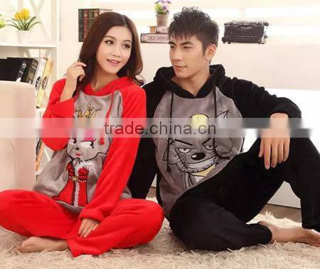 2015 Wholesale Mink Cashmere Couple Winter Pajama Set