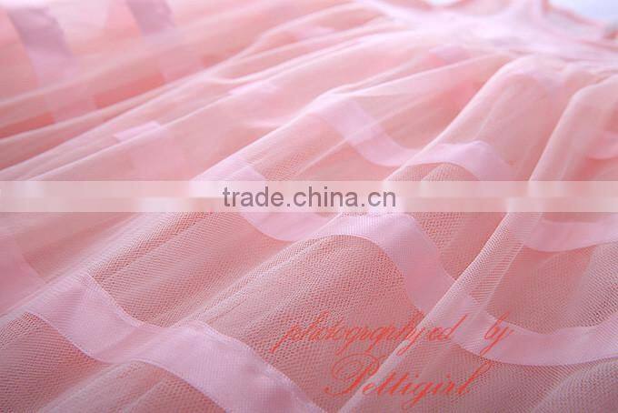 Fashion Summer Pink Girl Dresses With Lace Girls Princess Dresses Sleeveless Infant Clothes GD50112-8